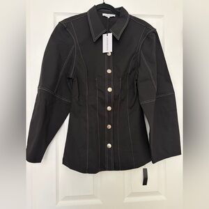 WE WORE WHAT - structured balloon sleeve shirt - NEW WITH TAGS
